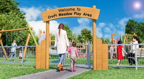 Design of new entrance to Croft Meadow Play area